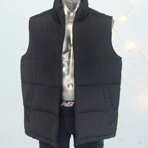 Lands' End Men's Black Puffer Vest in size L